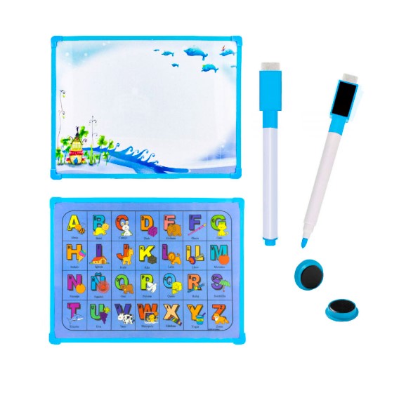 PIZARRA AZUL MAGNÉTICA CON ALFABETO